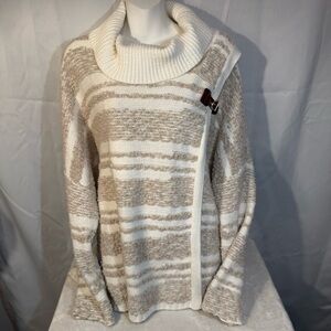Calvin Klein Cowl Neck Knit Sweater with Buckle Detail L/XL